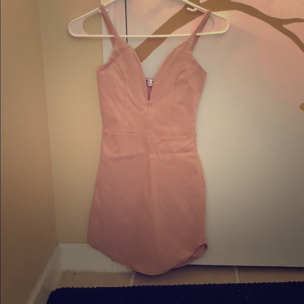 New Mauve Plunging V-neck Dress